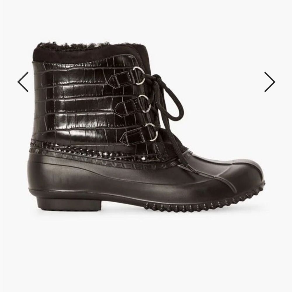 NIB JustFab Ruthford Boot Black‎ Croc - size 7.5 … - image 1